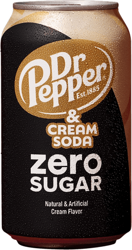 A can of Dr Pepper Cream Soda Zero Sugar