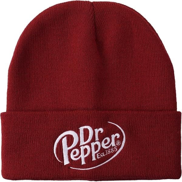 Dr Pepper Embroidered Knit Beanie (Red)