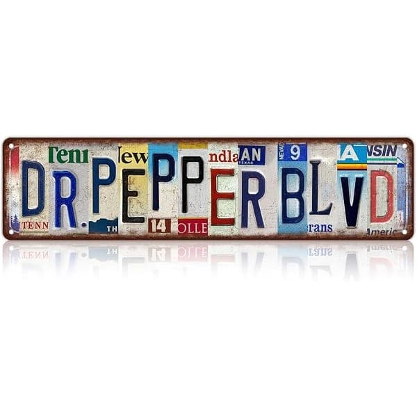 Dr Pepper Blvd Vintage Metal Street Sign