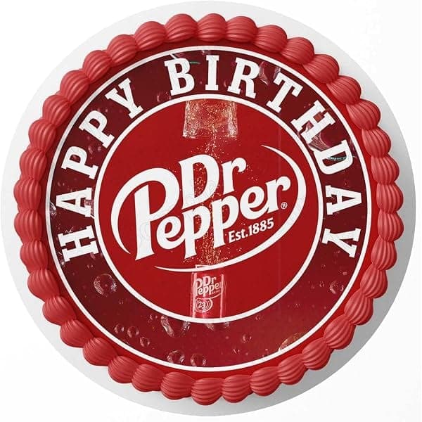 Dr Pepper Edible Cake Topper Sheet (Round)