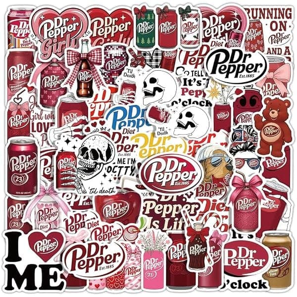 Dr Pepper Soda Sticker Pack (56 Pieces)