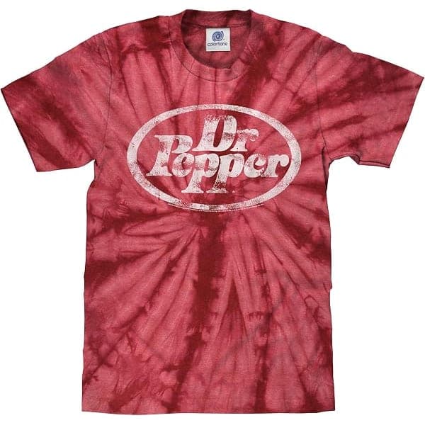 Faded Dr Pepper Tie-Dye Logo Tee