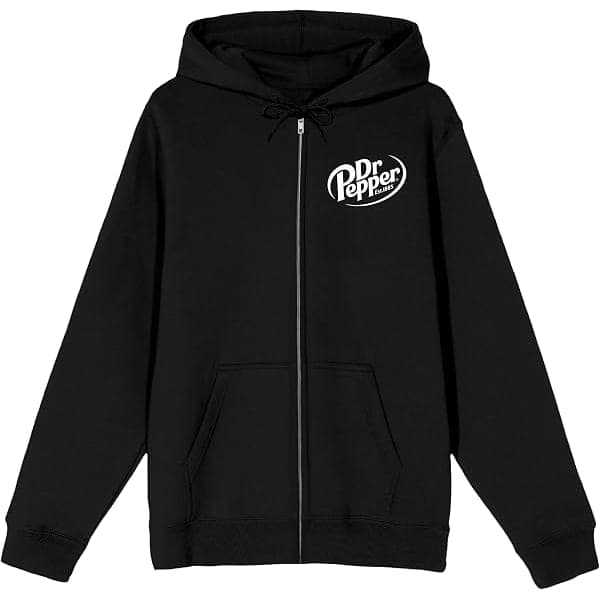 Dr Pepper Black Zip-Up Hoodie