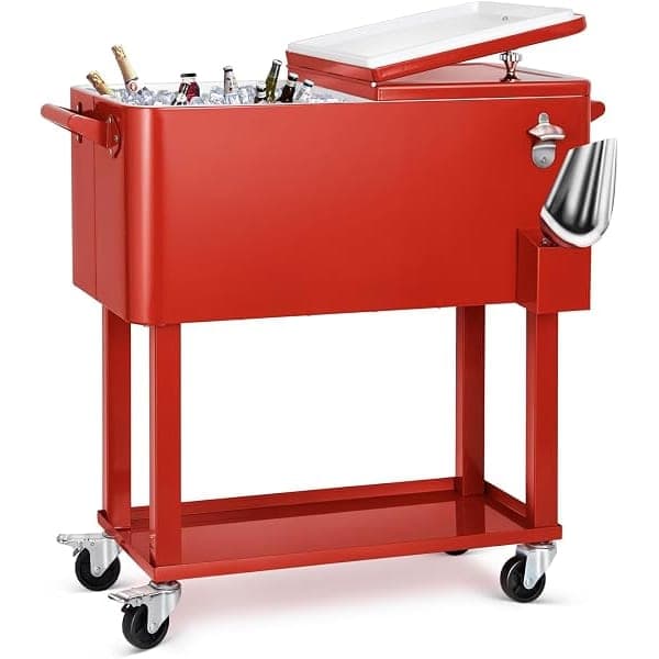 80-Quart Rolling Cooler Cart