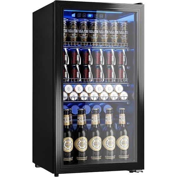 130-Can Glass-Door Beverage Fridge