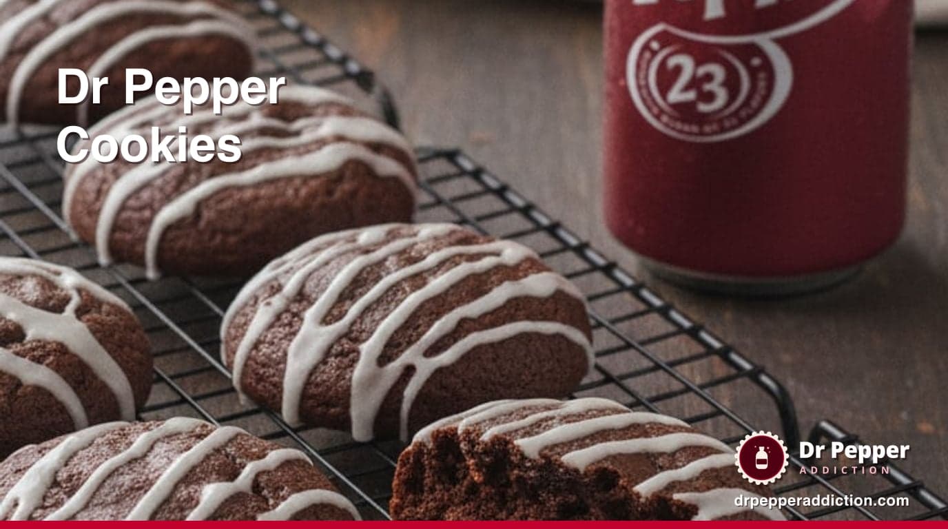 Soft round chocolate cookies with a shiny white glaze drizzled over them, cooling on a wire rack, one broken open to show a fudgy center