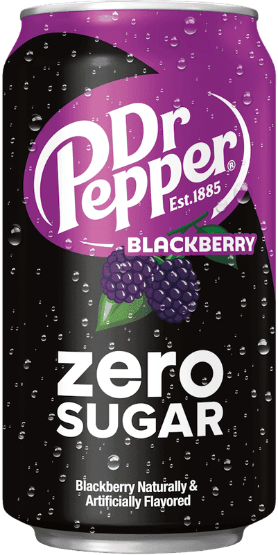A can of Dr Pepper Blackberry Zero Sugar