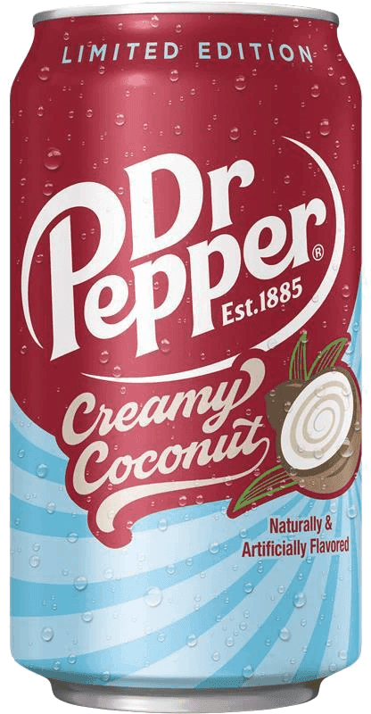 A can of Dr Pepper Creamy Coconut