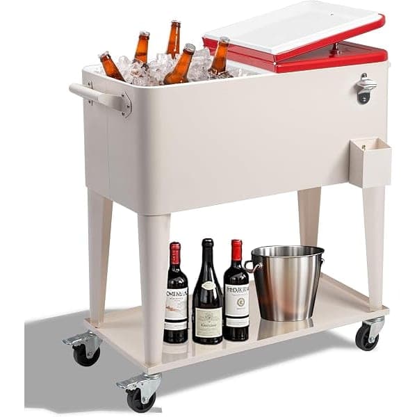 80-Quart Rolling Bar Cooler